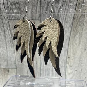 Leather Angel Wings Earrings